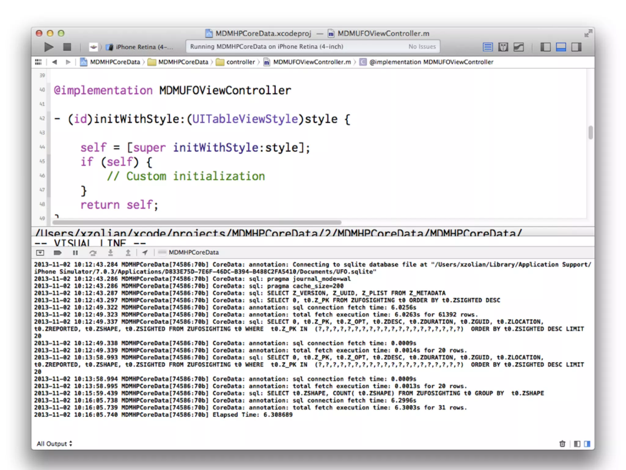 -com.apple.CoreData.SQLDebug [1,2,3]
 