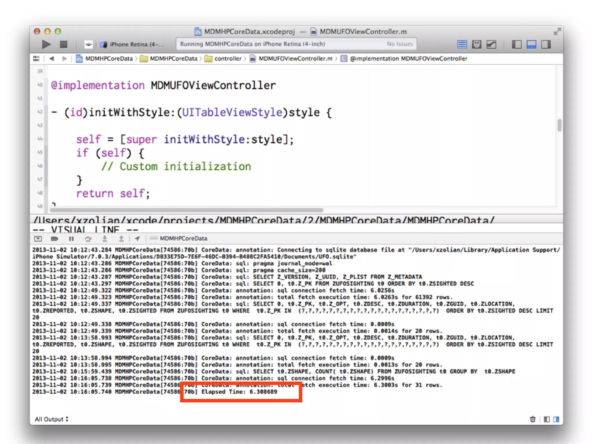 -com.apple.CoreData.SQLDebug [1,2,3]
 