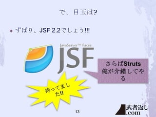 

ずばり、JSF 2.2でしょう!!!

13

 