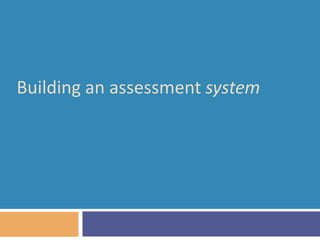 Building an assessment system

 