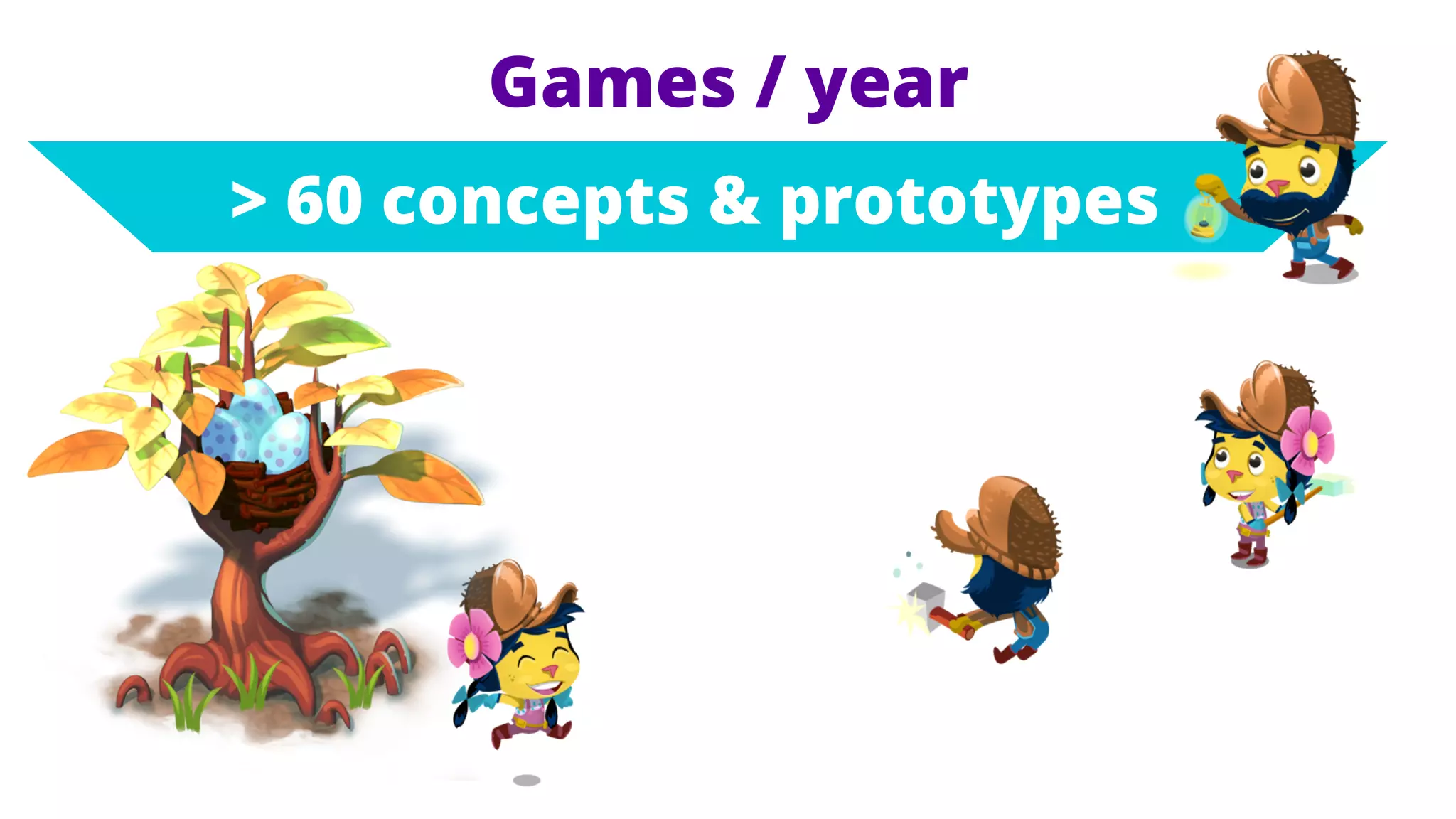 Games / year
> 60 concepts & prototypes

 