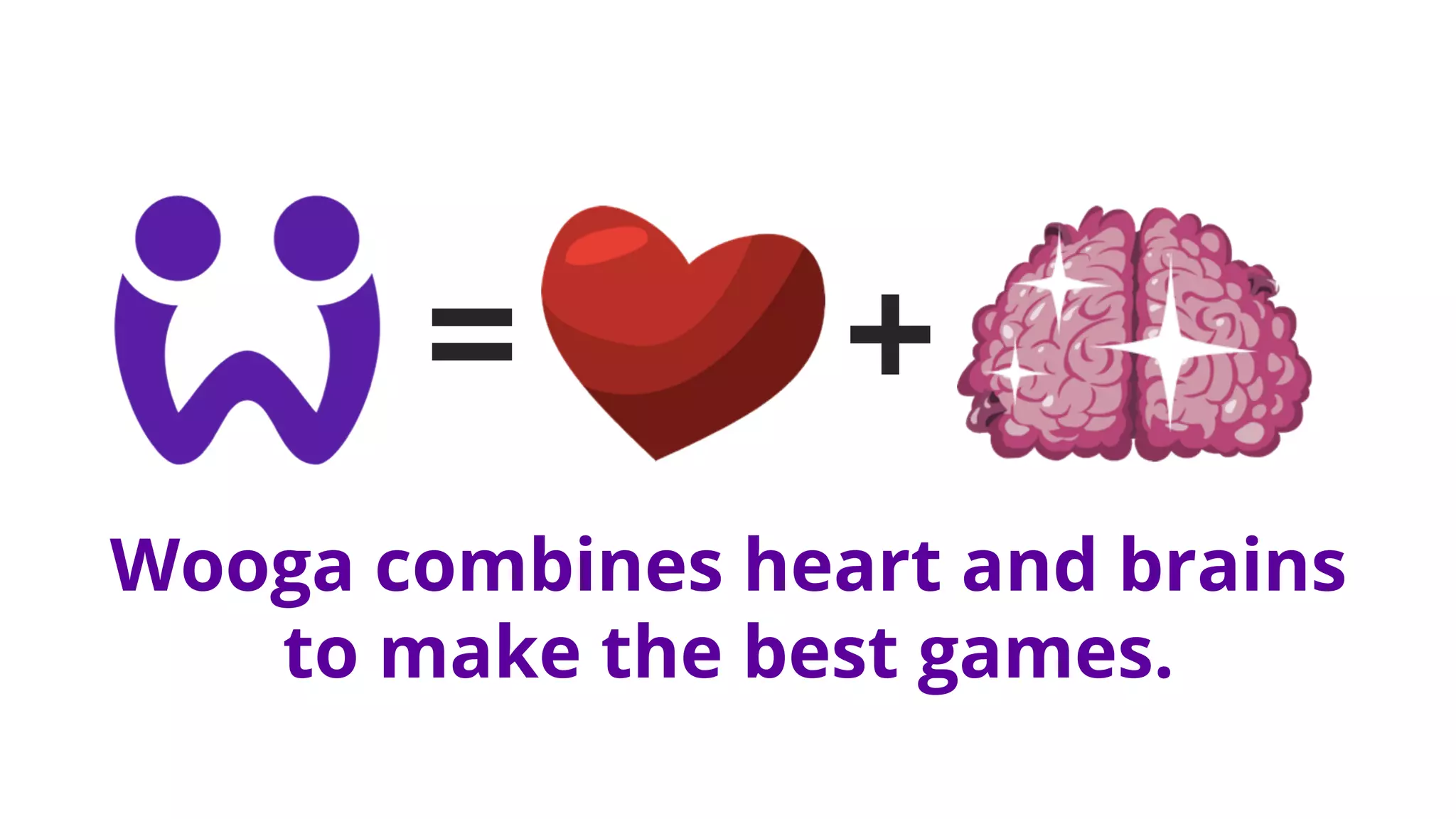 =

+

Wooga combines heart and brains
to make the best games.

 