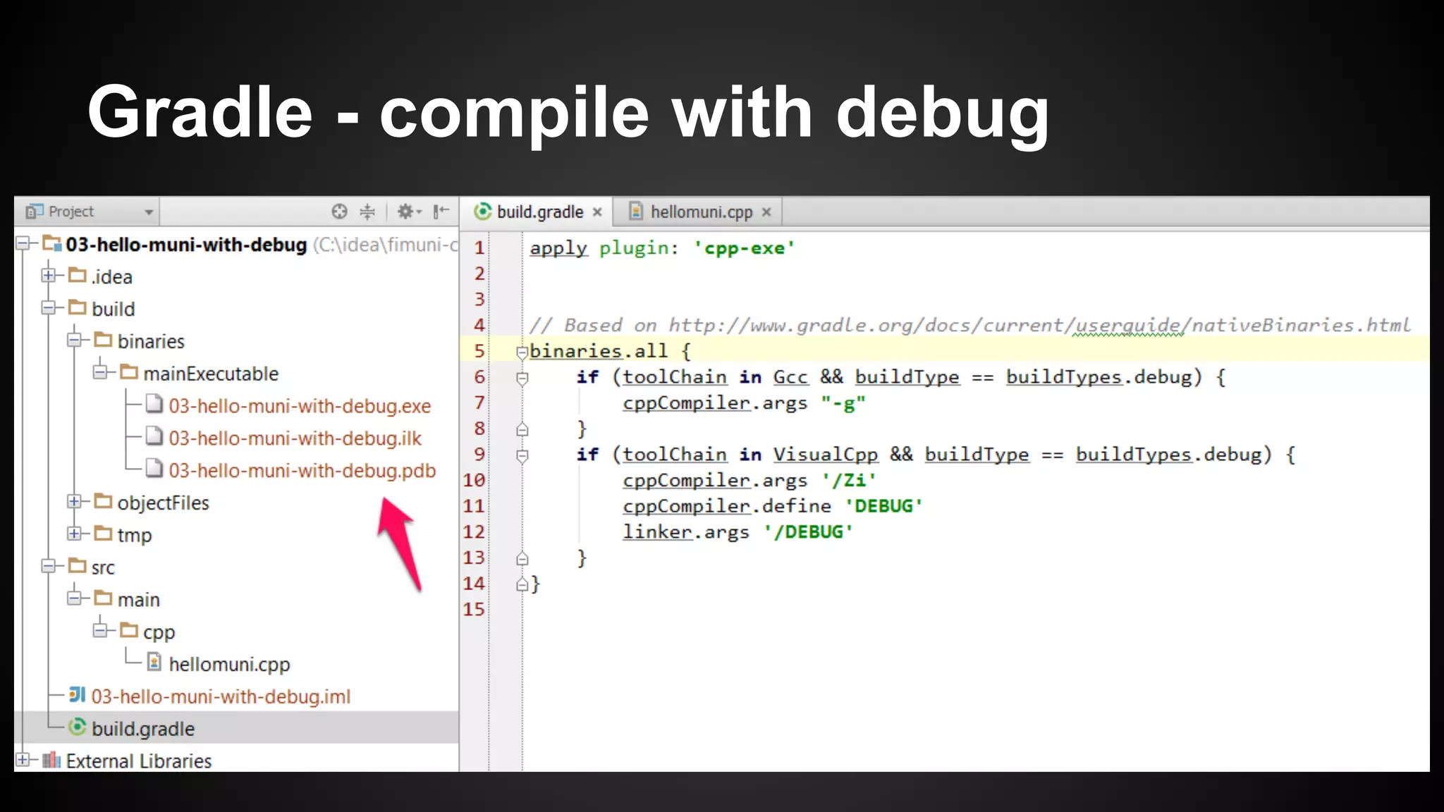 Gradle - compile with debug

 