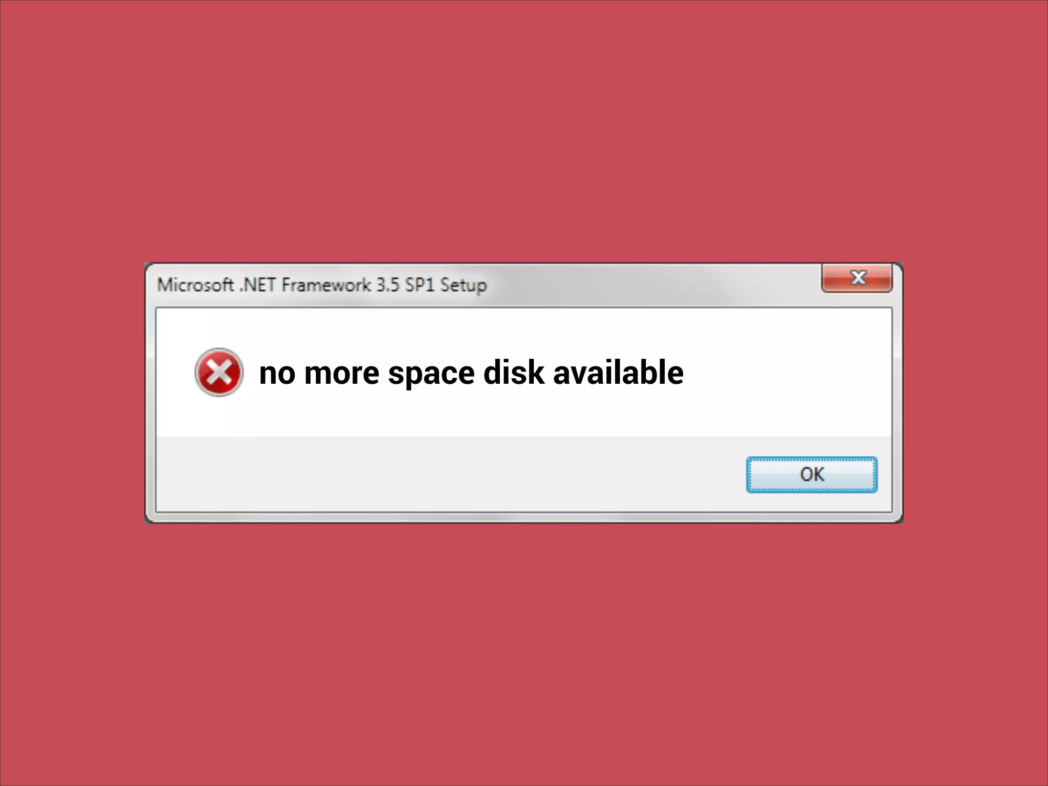no more space disk available

 