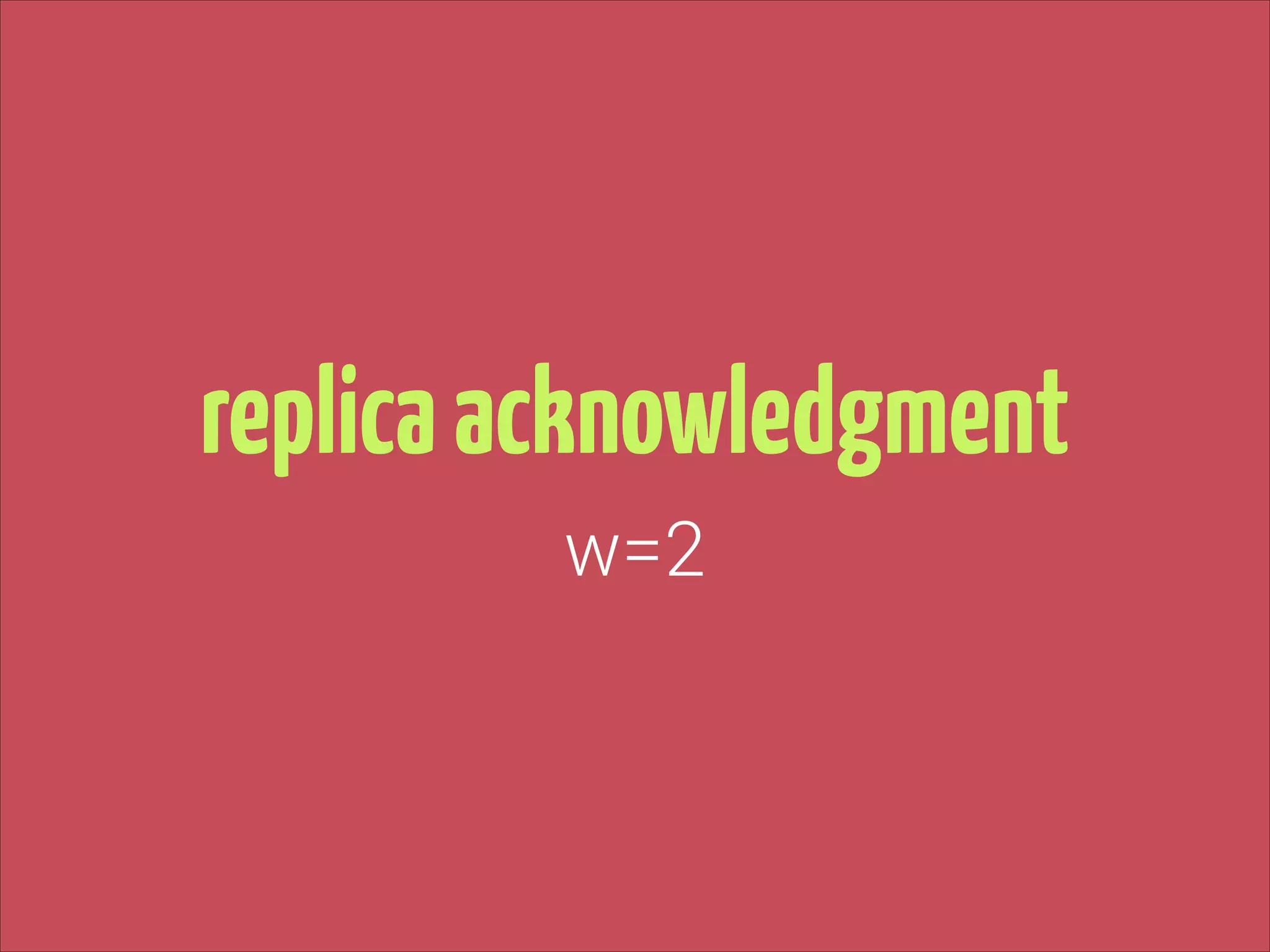 replica acknowledgment
w=2

 
