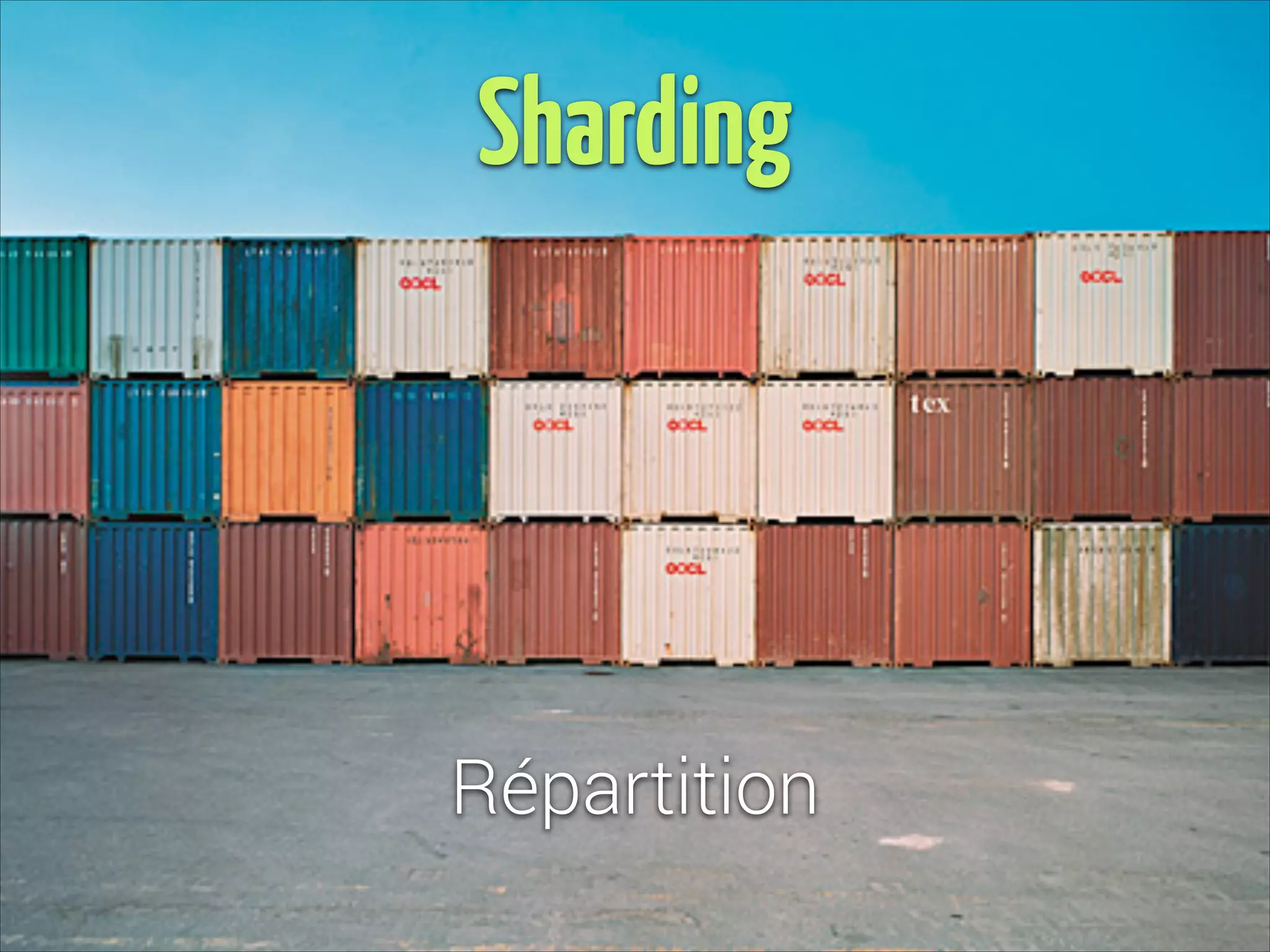 Sharding

Répartition

 