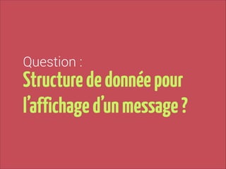 Question :

Structure de donnée pour
l’affichage d’un message ?

 
