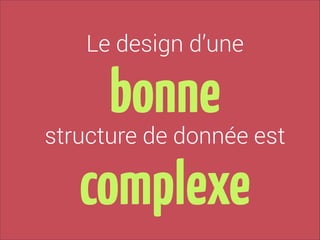 Le design d’une

bonne
complexe

structure de donnée est

 