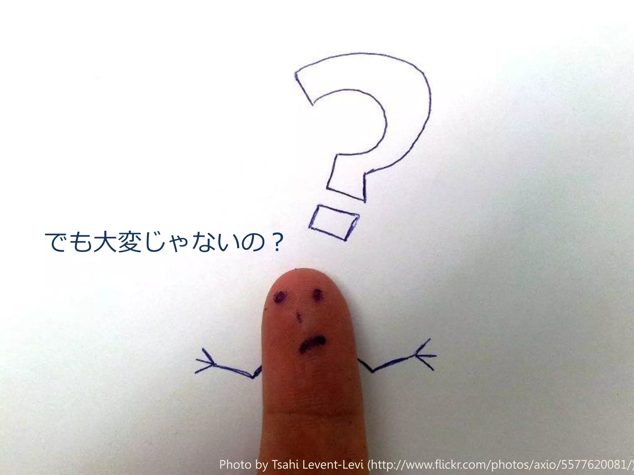 でも大変じゃないの？

Photo by Tsahi Levent-Levi (http://www.flickr.com/photos/axio/5577620081/)

 