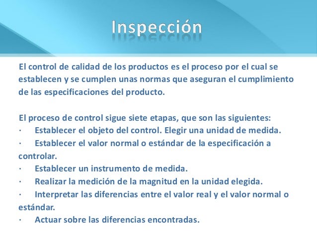 Inspección de calidad en proceso
