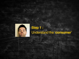 Step 1 :!
Understand the ‘consumer’

 
