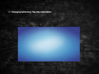 14  Changing behaviour: Tap into nationalism

 