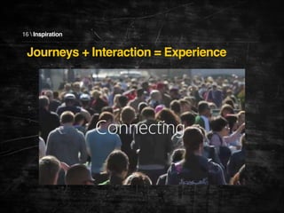 16  Inspiration

Journeys + Interaction = Experience

 