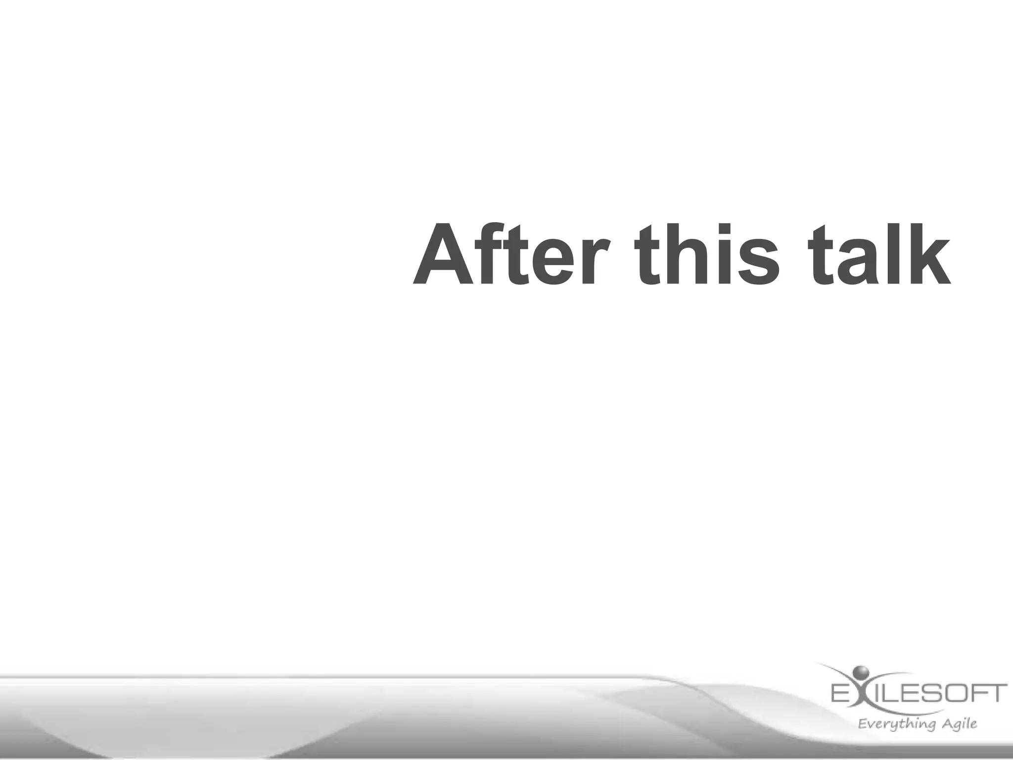 After this talk

 