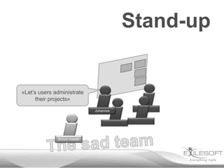 Stand-up

«Let’s users administrate
their projects»
Johannes

Scrum master
Johannes

 