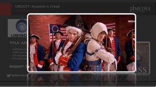 UBISOFT: Assassin's Creed
“Ultimate Song”

Title: ASSASAINS CREED SONG
•
•
•
•

insight: engage in context
@JillSteinberg

 