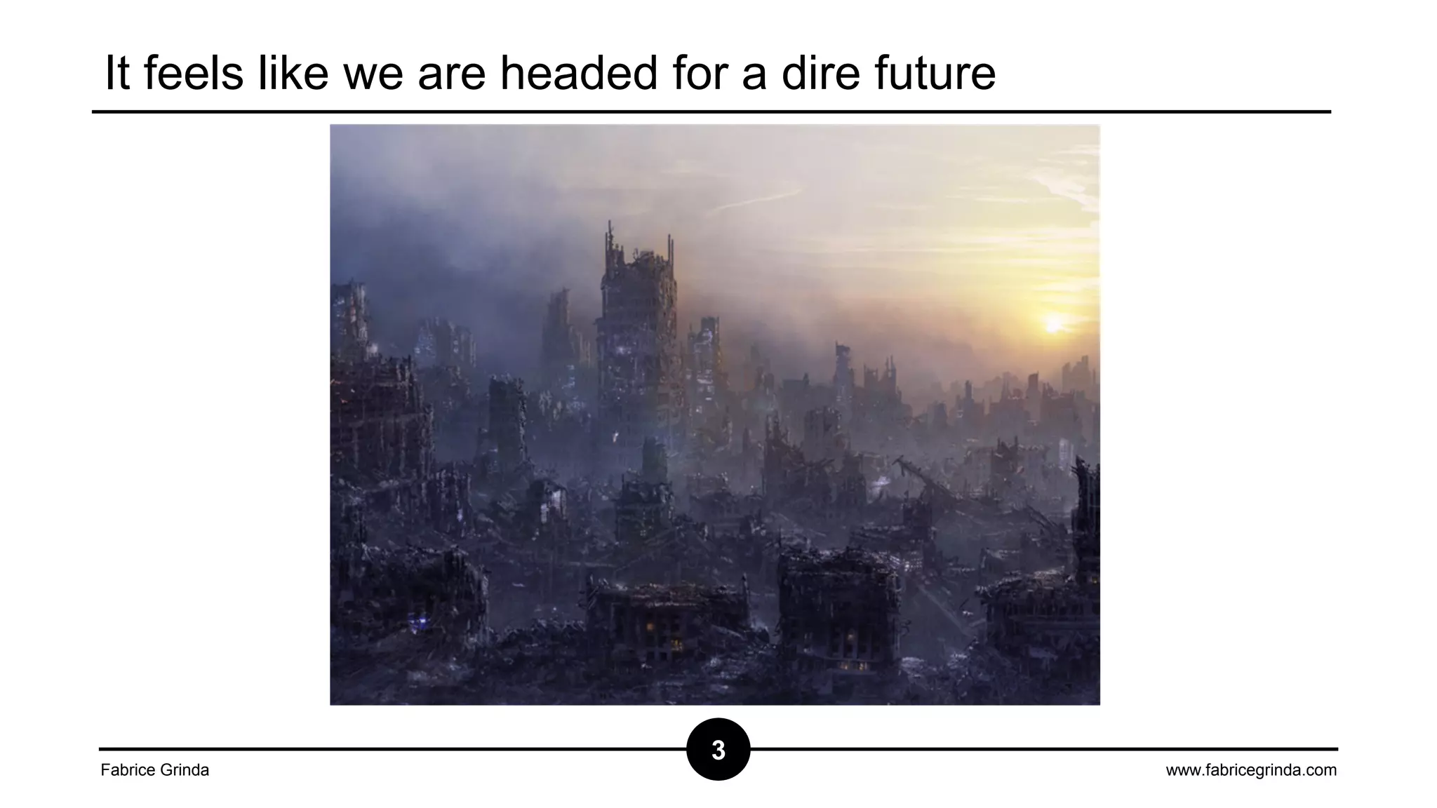 It feels like we are headed for a dire future

Fabrice Grinda

3

www.fabricegrinda.com

 