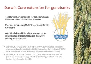 Darwin Core extension for germplasm (11th December 2013) | PDF