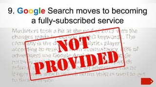 9. Google Search moves to becoming
a fully-subscribed service

 