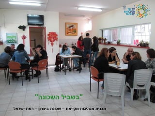 "‫השכונה‬ ‫"בשביל‬
‫ישראל‬ ‫רמת‬ – ‫ביצרון‬ ‫שכונת‬ – ‫מקיימת‬ ‫מנהיגות‬ ‫תכנית‬
 