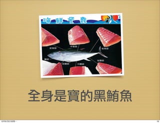 全身是寶的黑鮪魚
1613年6月3⽇日星期⼀一
 