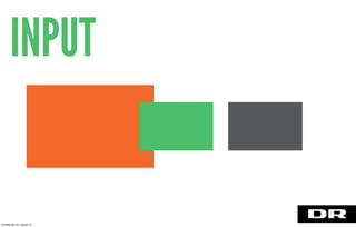 INPUT
torsdag den 22. august 13
 