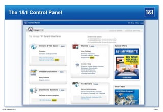 Page12
The 1&1 Control Panel
® 1&1 Internet 2013
 