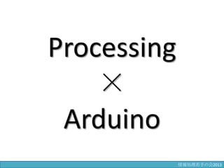 Processing
×
Arduino
情報科学若手の会2013
 