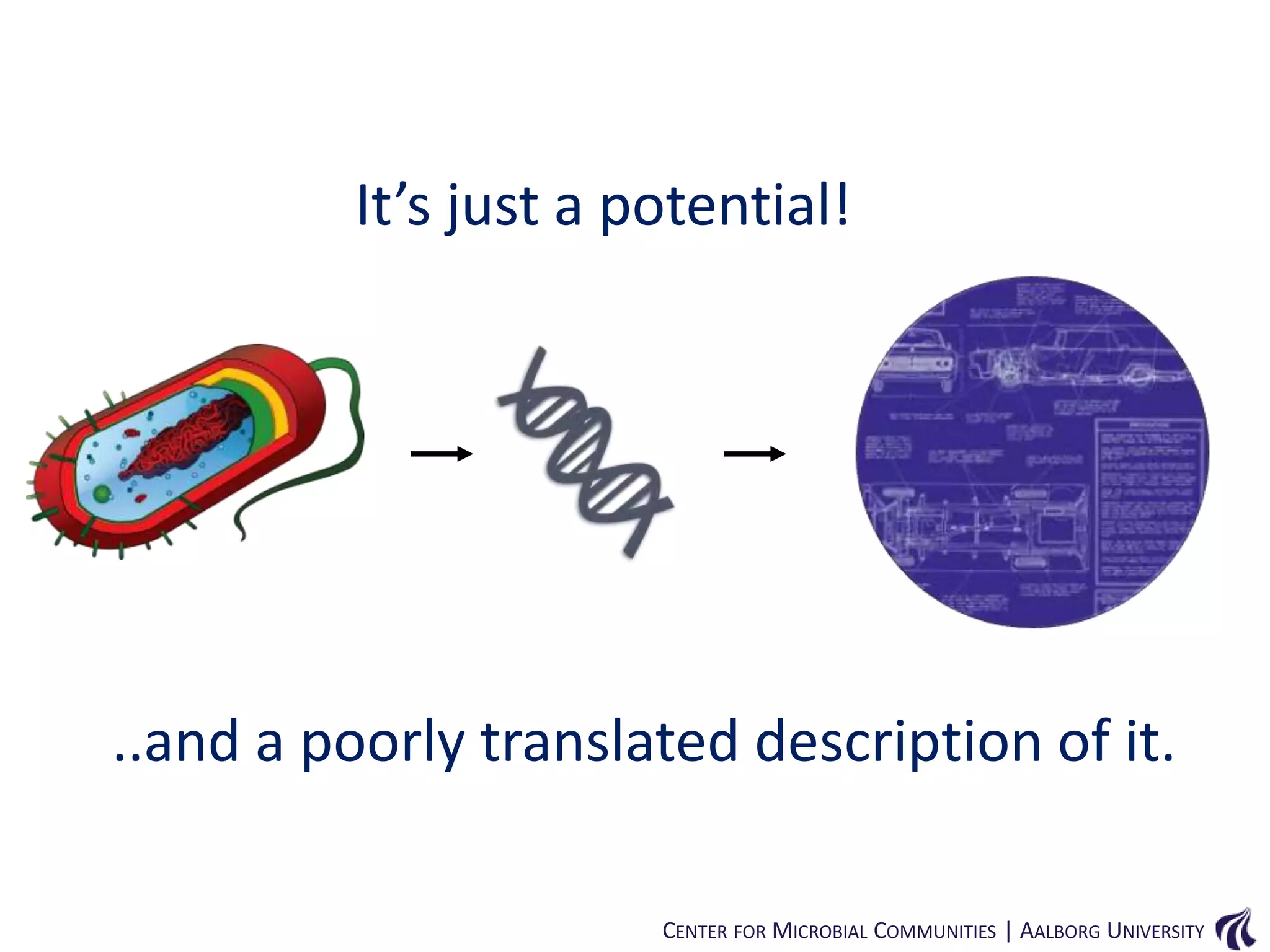 It’s just a potential!

..and a poorly translated description of it.
CENTER FOR MICROBIAL COMMUNITIES | AALBORG UNIVERSITY

 