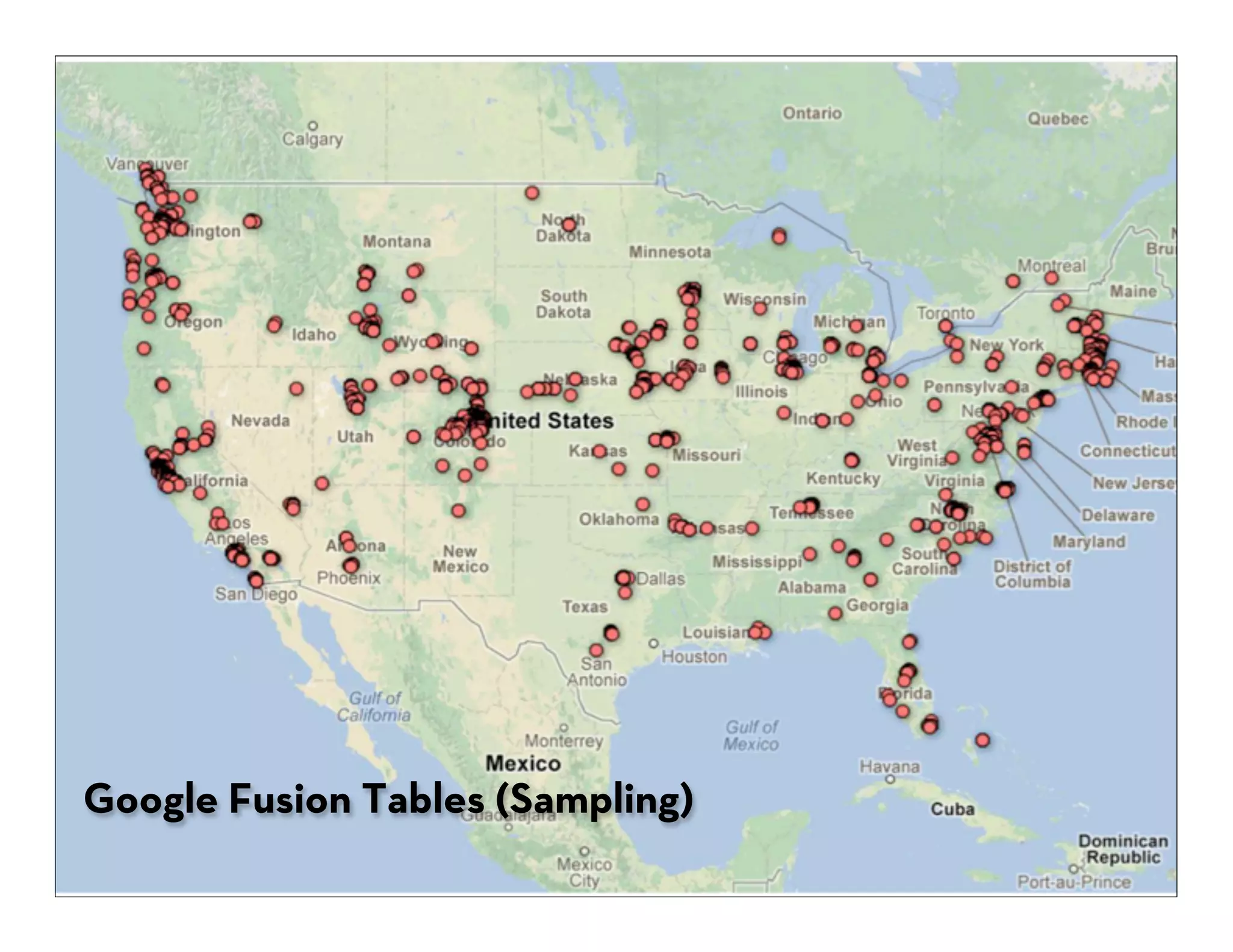Google Fusion Tables (Sampling)

 
