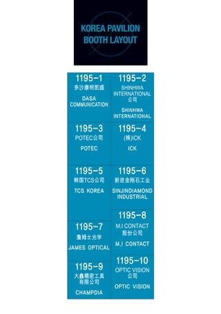 KOREA PAVILION
BOOTH LAYOUT

 