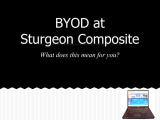 BYOD at
Sturgeon Composite
What does this mean for you?

 