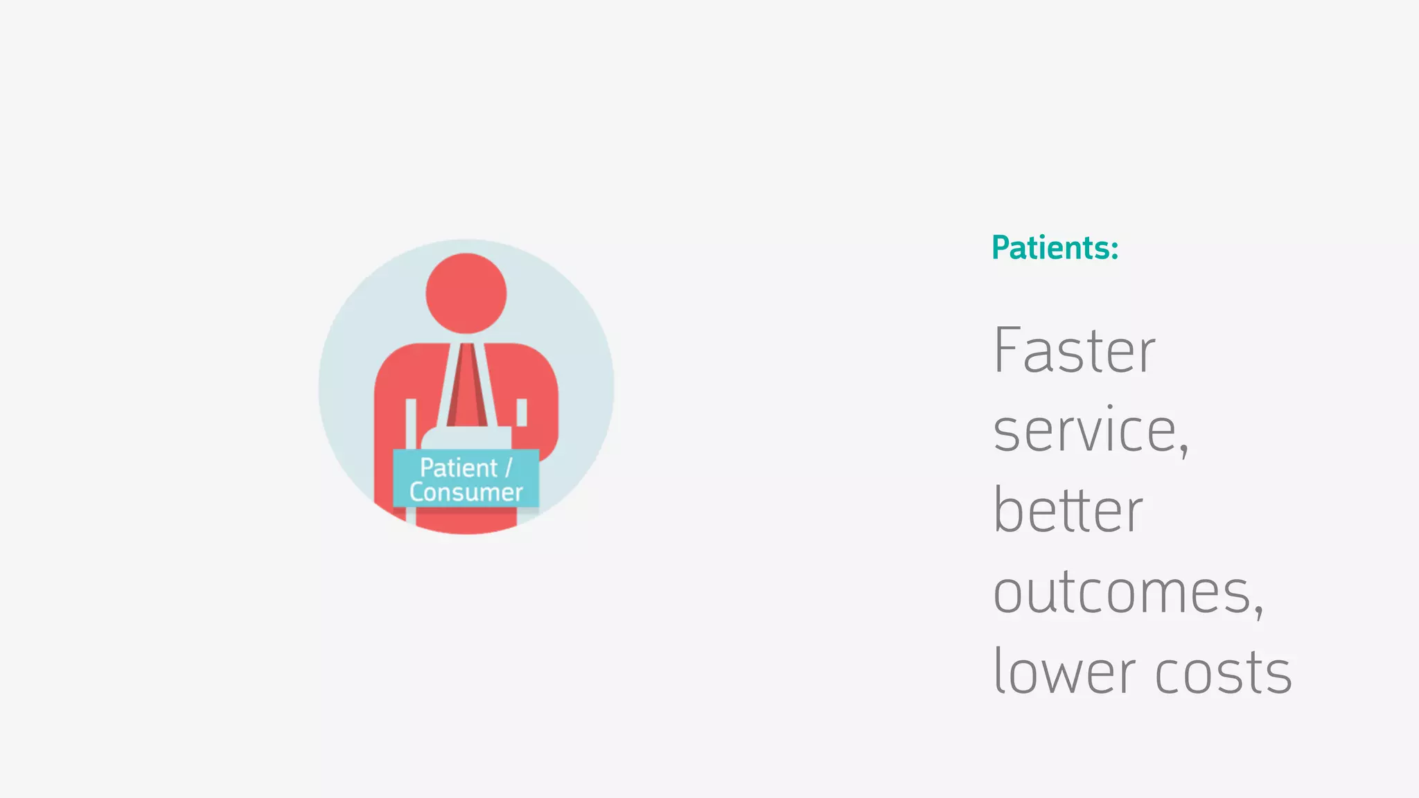 Patients:

Faster
service,
be‫﬙‬er
outcomes,
lower costs

 