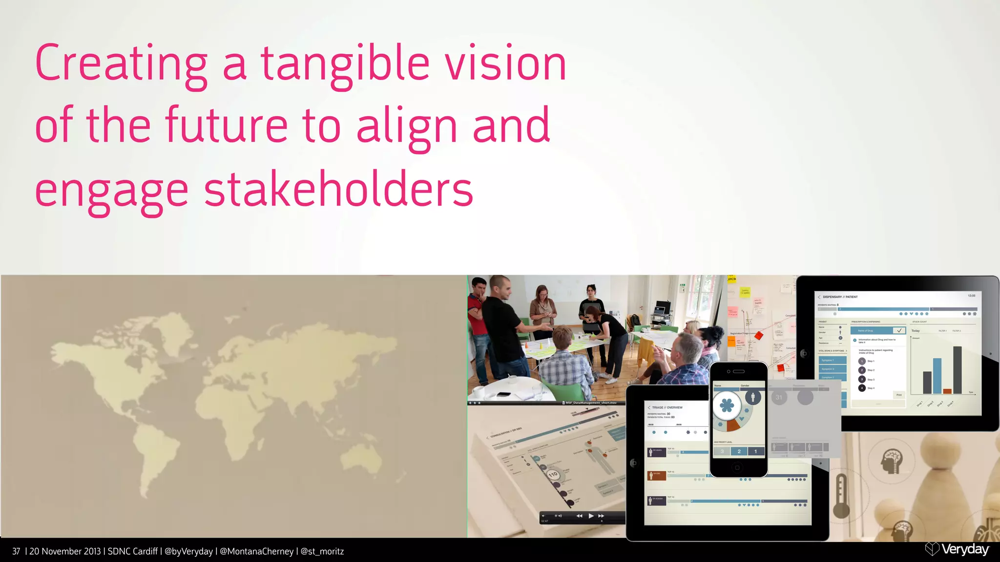 Creating a tangible vision
of the future to align and
engage stakeholders

37 | 20 November 2013 | SDNC Cardiﬀ | @byVeryday | @MontanaCherney | @st_moritz

 