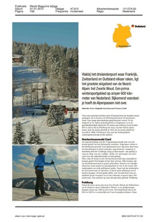 Publicatie :Reiz& Magazine bijlage
Datum :31-01-2012
Pagina :166
Oplage :47.812
Frequentie :incidenteel
Advertentiewaarde : €11374,00
Regio :Nederland
alleen voor intern/eigen gebruik 2804 02479 047 01 00
 