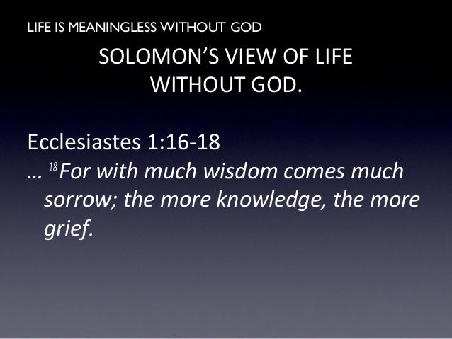Life Is Meaningless Without God
