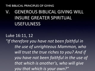 The Biblical Principles Of Giving | PPT
