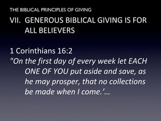 The Biblical Principles Of Giving | PPT