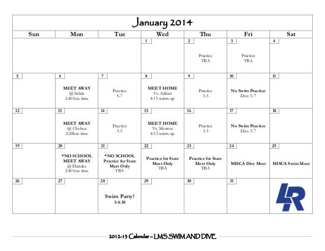 Lincoln Middle School Swim Dive Calendar Lincoln Middle School Calendar