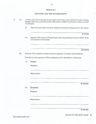 CAPE Chemistry Unit 2 Paper 2 2013