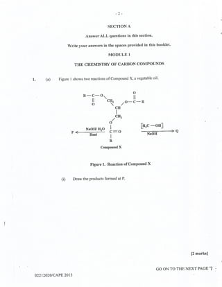 CAPE Chemistry Unit 2 Paper 2 2013