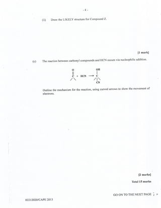 CAPE Chemistry Unit 2 Paper 2 2013