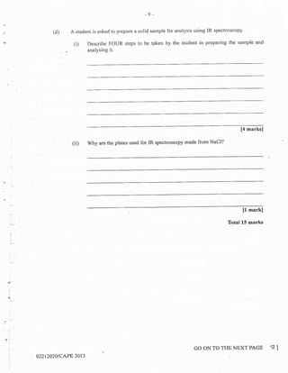 CAPE Chemistry Unit 2 Paper 2 2013