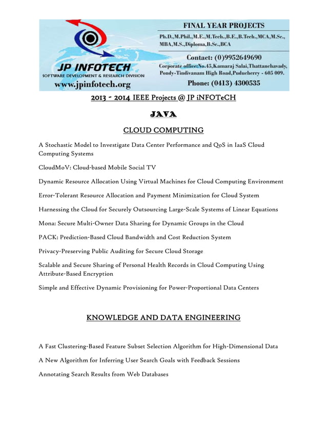 2013 2014 ieee project titles | PDF