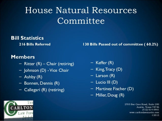 House Natural Resources Committee Jurisdiction House Natural Resources Committee Jurisdiction