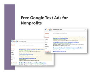 Free Google Text Ads for
Nonprofits
 