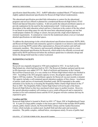 2013 5-14 ed specs roosevelt intro justification capacity | PDF