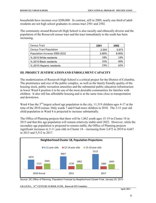 2013 5-14 ed specs roosevelt intro justification capacity | PDF