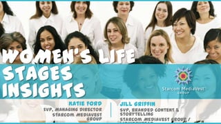 WOMEN'S LIFE
STAGES
INSIGHTSKatie Ford
EVP, Managing Director
Starcom MediaVest
Group
Jill Griffin
SVP, Branded Content &
Storytelling
Starcom MediaVest Group /
 