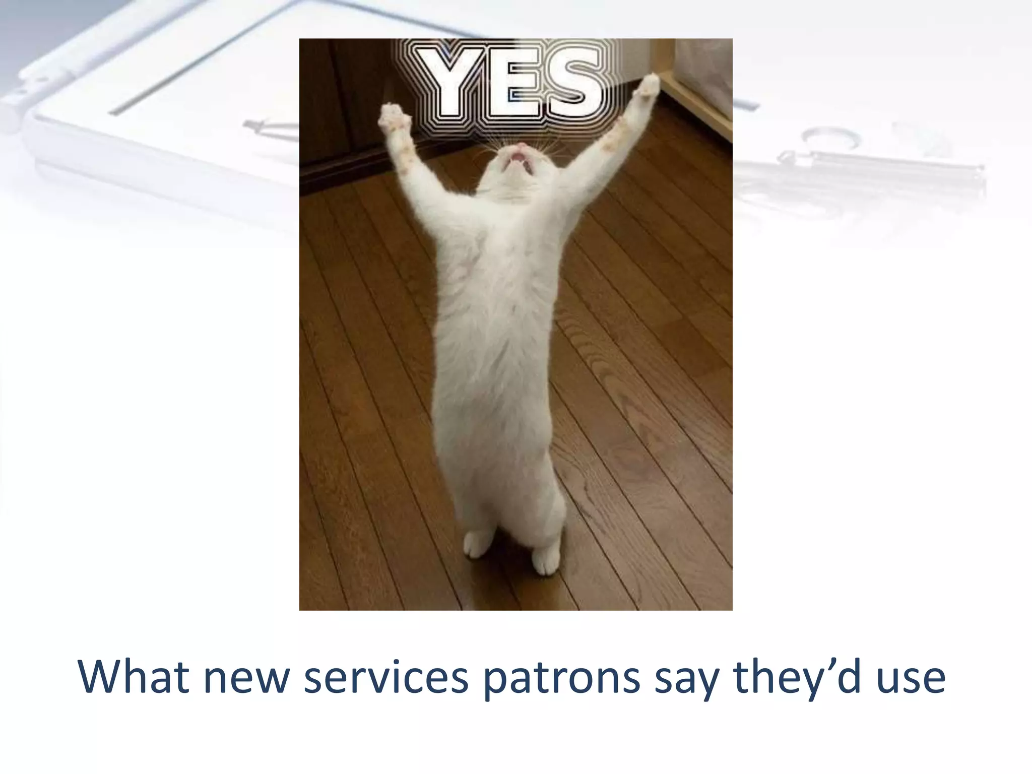 What new services patrons say they’d use
 